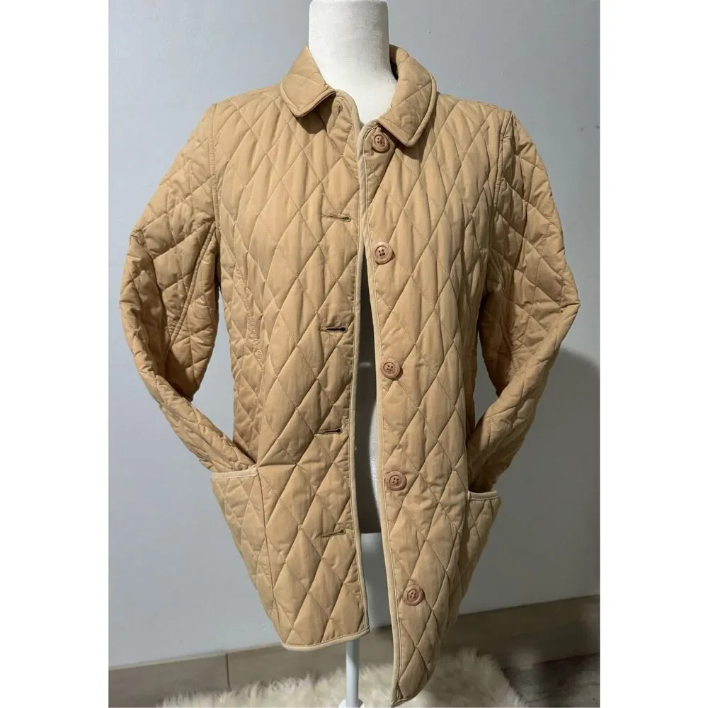 L.L. Bean quilted tan chore plaid lining Thermore jacket button front M - Picture 11 of 11